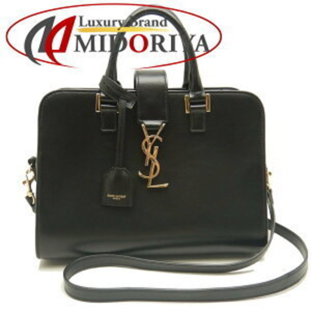 SAINT LAURENT Cabas Handbag Leather Black